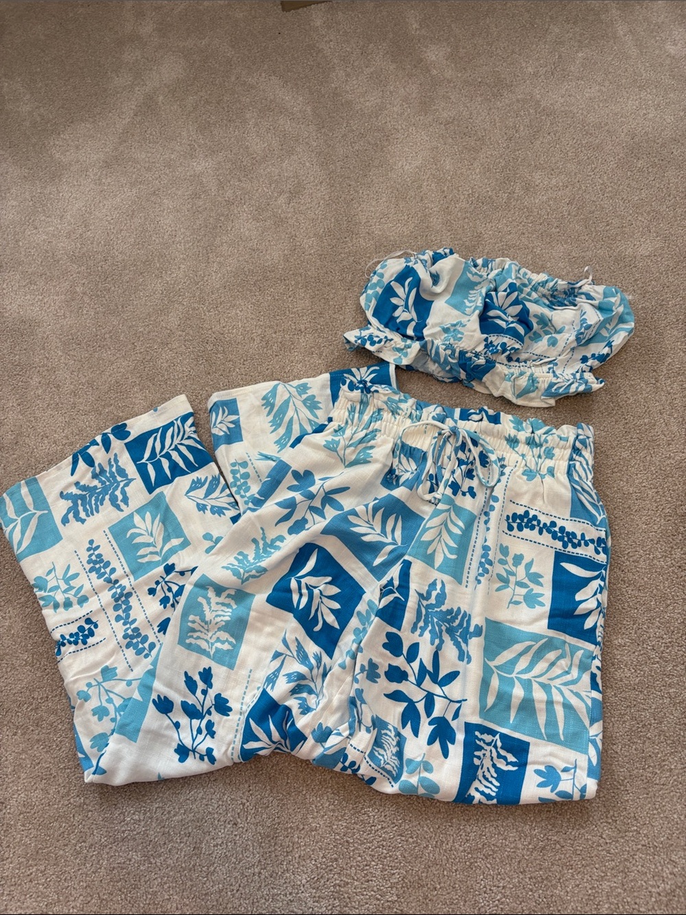 Sienna Sky Blue & White Floral Two-Piece Set